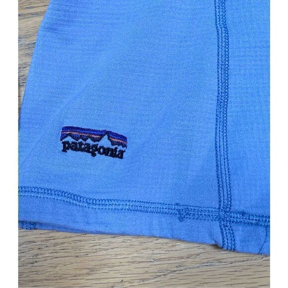 Patagonia FLEECE LINED Base Layer SWEAT SHIRT TOP 1/4 Zip SZ SMALL purple blue - Picture 5 of 7